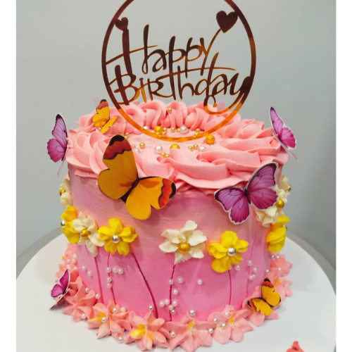 Butter cake with butter icing nomal design