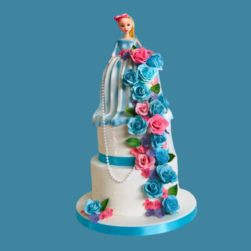 2 tier with suger flowers